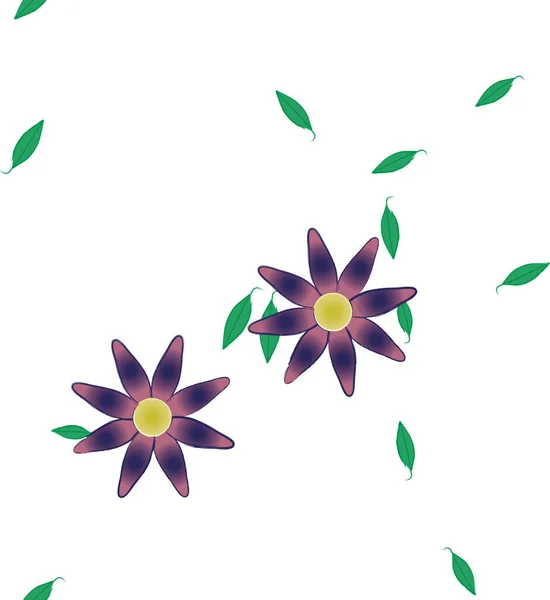 Flores Patrón Sin Costura Vector Ilustración — Archivo Imágenes Vectoriales