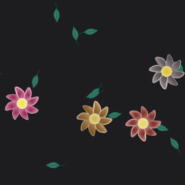 Fleurs Motif Sans Couture Illustration Vectorielle — Image vectorielle