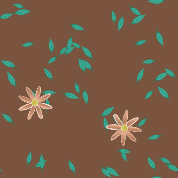 Flores Patrón Sin Costura Vector Ilustración — Archivo Imágenes Vectoriales