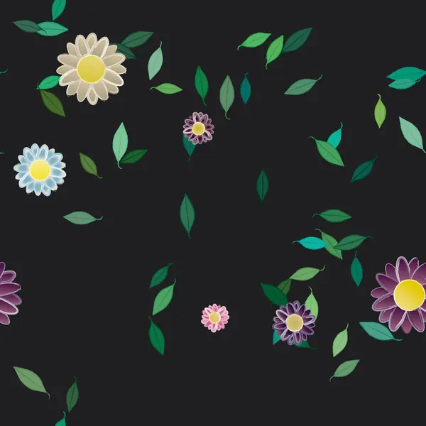 Flowers Seamless Pattern Vector Illustration — Stock Vector