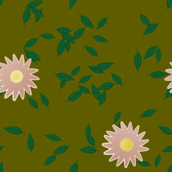 Flores Patrón Sin Costura Vector Ilustración — Vector de stock