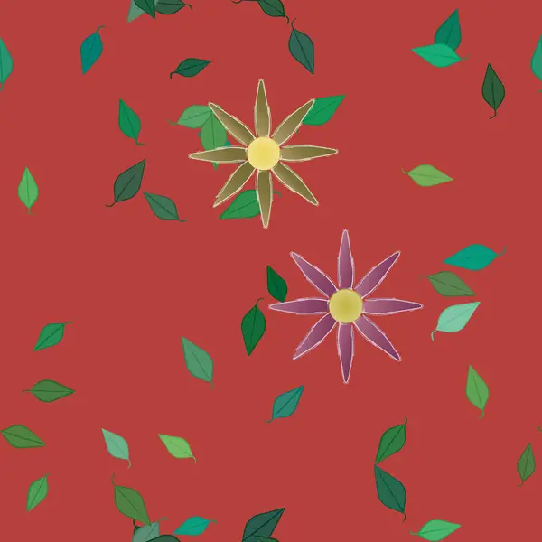 Flores Patrón Sin Costura Vector Ilustración — Archivo Imágenes Vectoriales