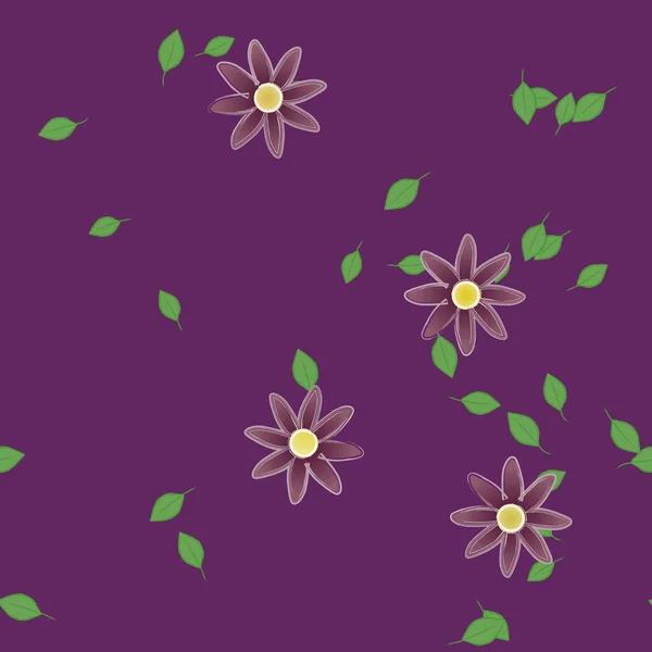 Flowers Seamless Pattern Vector Illustration — Stock Vector