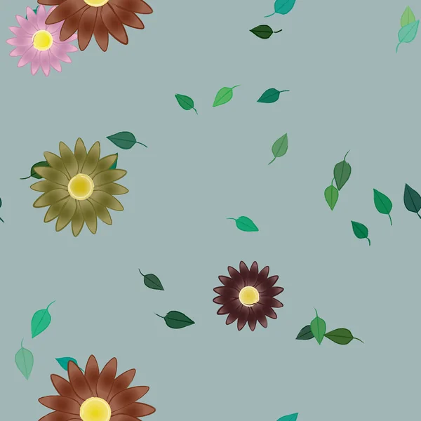 Blumen Nahtloses Muster Vektorillustration — Stockvektor