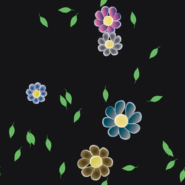 Fleurs Motif Sans Couture Illustration Vectorielle — Image vectorielle