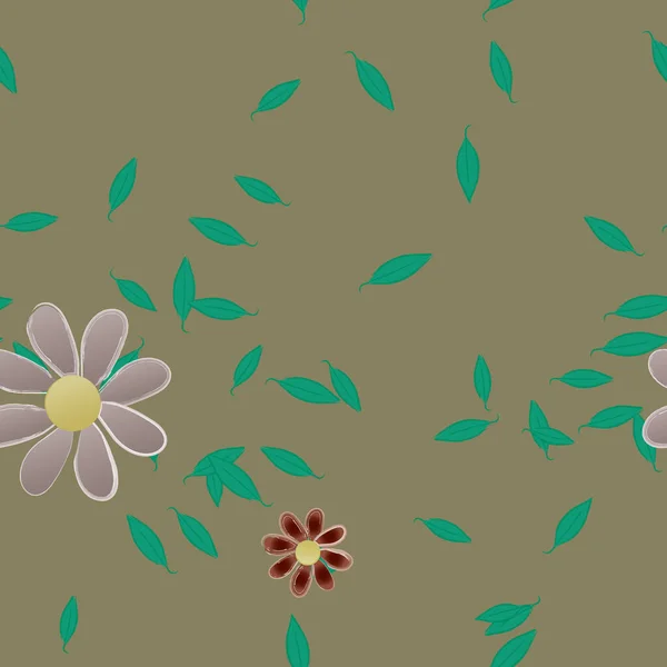 Flores Patrón Sin Costura Vector Ilustración — Vector de stock