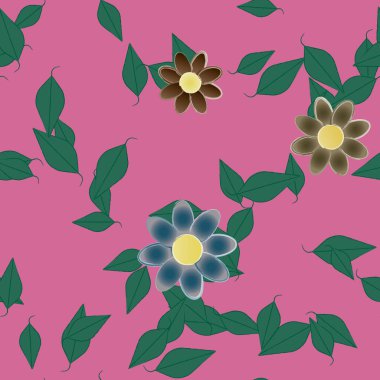 Çiçekler pürüzsüz desen, vektör çizimi