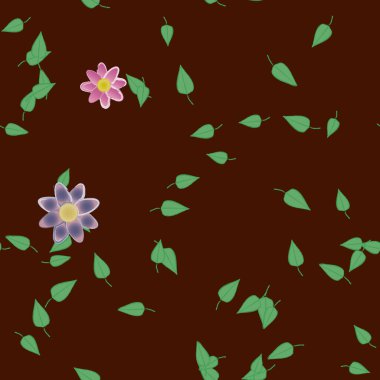 Çiçekler pürüzsüz desen, vektör çizimi