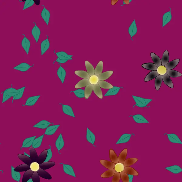 Fleurs Motif Sans Couture Illustration Vectorielle — Image vectorielle