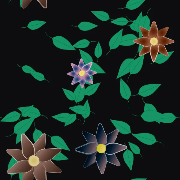 Fleurs Motif Sans Couture Illustration Vectorielle — Image vectorielle