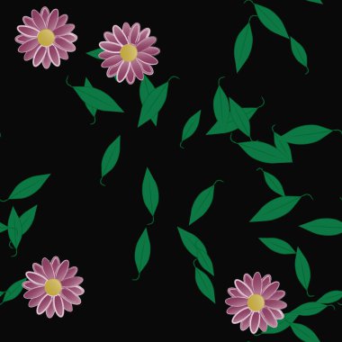 Çiçekler pürüzsüz desen, vektör çizimi