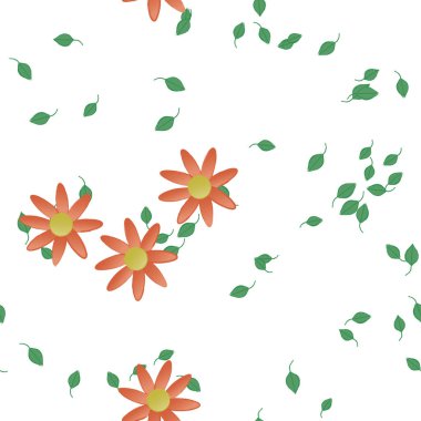 Çiçekler pürüzsüz desen, vektör çizimi