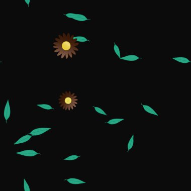 Çiçekler pürüzsüz desen, vektör çizimi