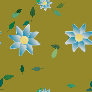 Çiçekler pürüzsüz desen, vektör çizimi