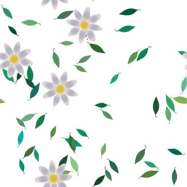 Çiçekler pürüzsüz desen, vektör çizimi