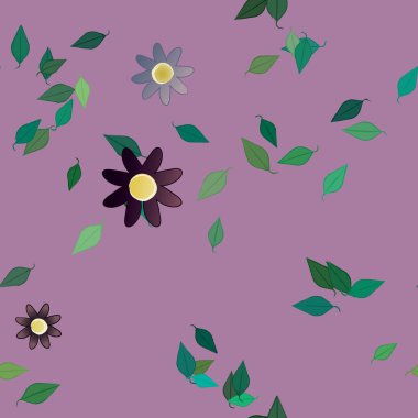 Çiçekler pürüzsüz desen, vektör çizimi