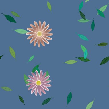 Çiçekler pürüzsüz desen, vektör çizimi