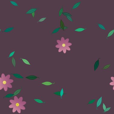 Çiçekler pürüzsüz desen, vektör çizimi