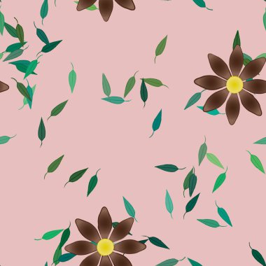 Çiçekler pürüzsüz desen, vektör çizimi