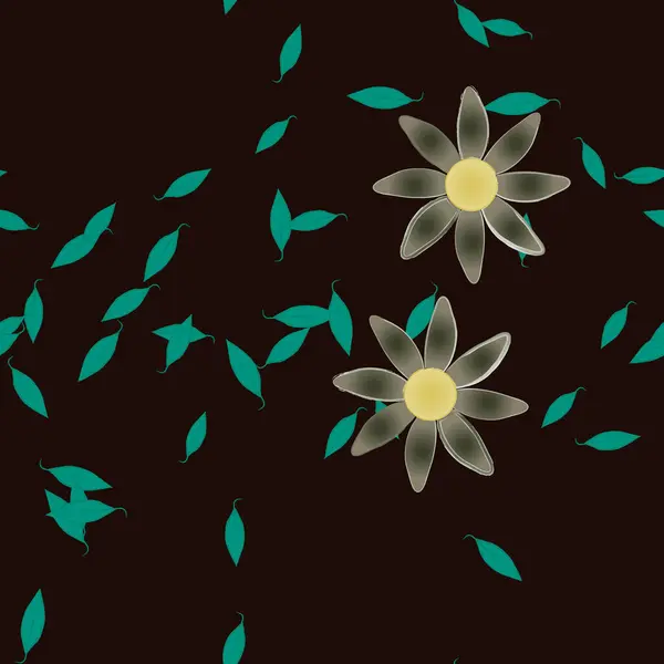 Flores Patrón Sin Costura Vector Ilustración — Vector de stock