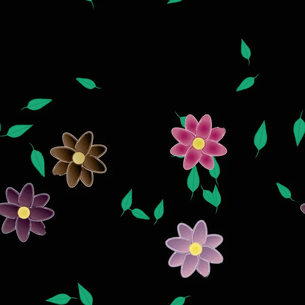 Blommor Sömlös Mönster Vektor Illustration — Stock vektor
