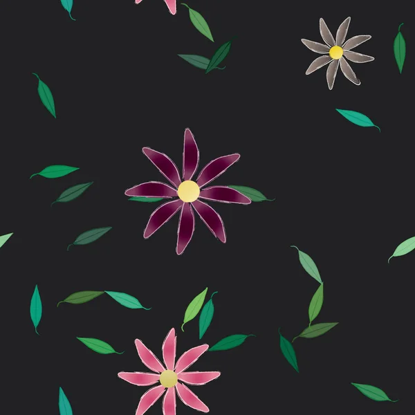 Fleurs Motif Sans Couture Illustration Vectorielle — Image vectorielle