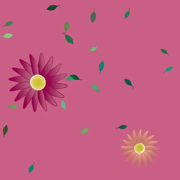Virágok Zökkenőmentes Minta Vektor Illusztráció — Stock Vector