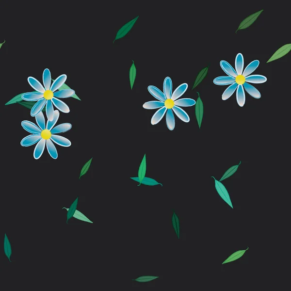 Flores Patrón Sin Costura Vector Ilustración — Archivo Imágenes Vectoriales