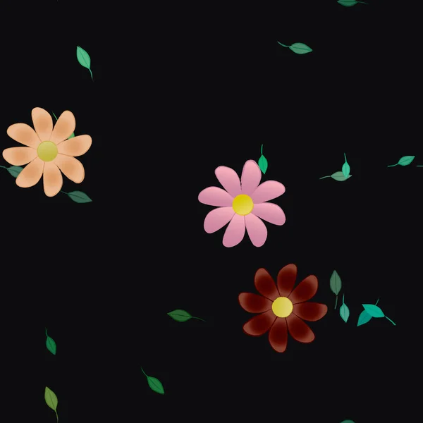 Fleurs Motif Sans Couture Illustration Vectorielle — Image vectorielle