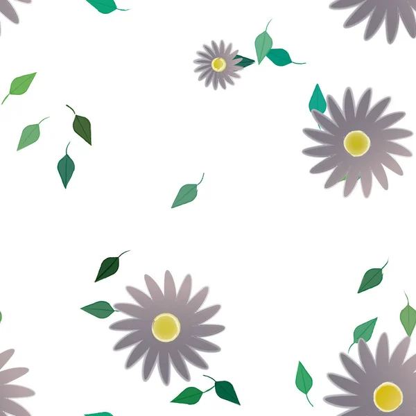 Flowers Seamless Pattern Vector Illustration — Stock Vector