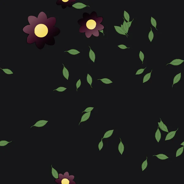 Flowers Seamless Pattern Vector Illustration — Stock Vector