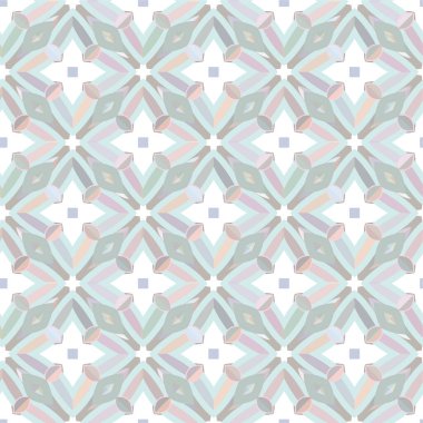 Geometrik yinelenen süs vektör deseni. Pastel tonları olan kusursuz tasarım dokusu