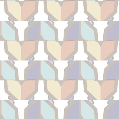 Geometrik yinelenen süs vektör deseni. Pastel tonları olan kusursuz tasarım dokusu