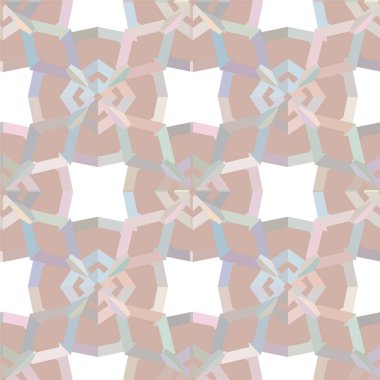 Geometrik yinelenen süs vektör deseni. Pastel tonları olan kusursuz tasarım dokusu