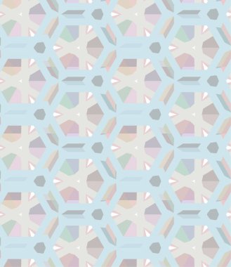 Geometrik yinelenen süs vektör deseni. Pastel tonları olan kusursuz tasarım dokusu