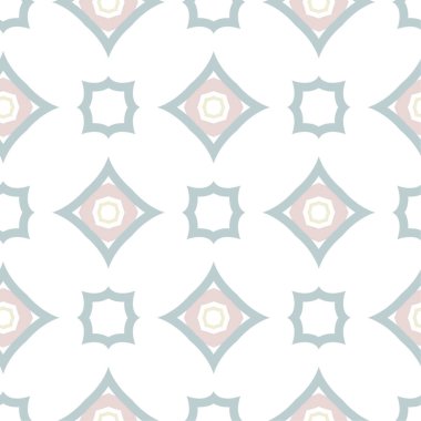 Geometrik yinelenen süs vektör deseni. Pastel tonları olan kusursuz tasarım dokusu
