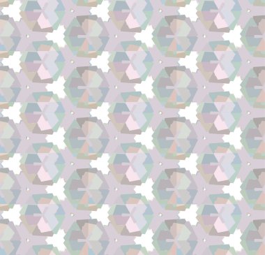 Geometrik yinelenen süs vektör deseni. Pastel tonları olan kusursuz tasarım dokusu