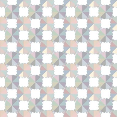 Geometrik yinelenen süs vektör deseni. Pastel tonları olan kusursuz tasarım dokusu
