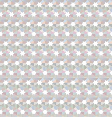 Geometrik yinelenen süs vektör deseni. Pastel tonları olan kusursuz tasarım dokusu