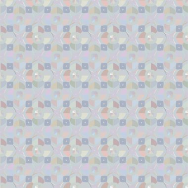 Geometrik yinelenen süs vektör deseni. Pastel tonları olan kusursuz tasarım dokusu