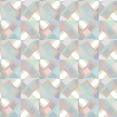 Geometrik yinelenen süs vektör deseni. Pastel tonları olan kusursuz tasarım dokusu