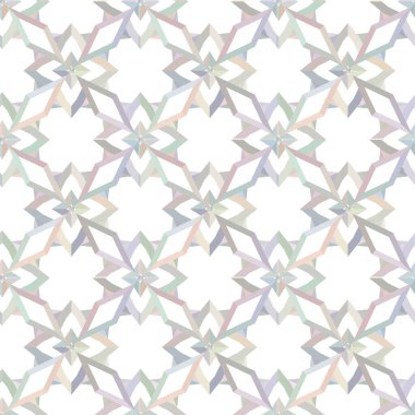 Geometrik yinelenen süs vektör deseni. Pastel tonları olan kusursuz tasarım dokusu
