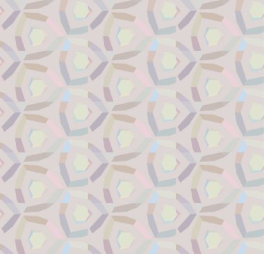 Geometrik yinelenen süs vektör deseni. Pastel tonları olan kusursuz tasarım dokusu