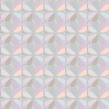 Geometrik yinelenen süs vektör deseni. Pastel tonları olan kusursuz tasarım dokusu