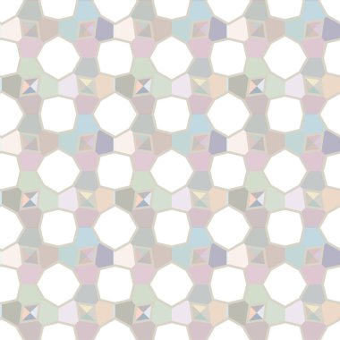 Geometrik yinelenen süs vektör deseni. Pastel tonları olan kusursuz tasarım dokusu
