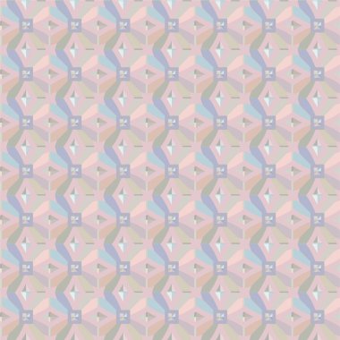 Geometrik yinelenen süs vektör deseni. Pastel tonları olan kusursuz tasarım dokusu