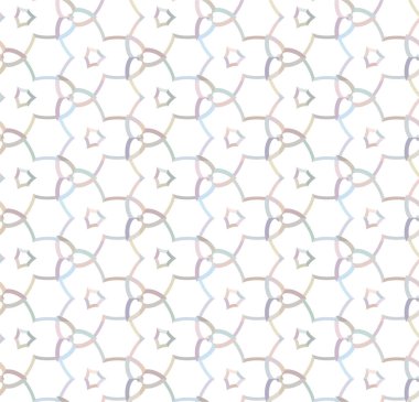 Geometrik süslemeli vektör deseni. Pastel tonları olan kusursuz tasarım dokusu