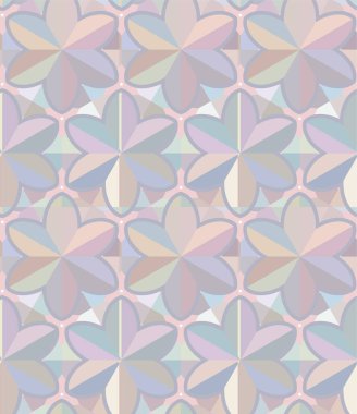 Geometrik yinelenen süs vektör deseni. Pastel tonları olan kusursuz tasarım dokusu