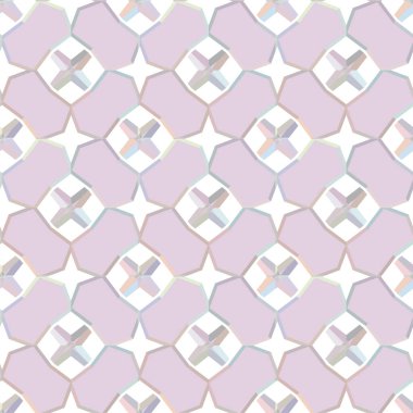 Geometrik yinelenen süs vektör deseni. Pastel tonları olan kusursuz tasarım dokusu
