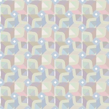 Geometrik yinelenen süs vektör deseni. Pastel tonları olan kusursuz tasarım dokusu